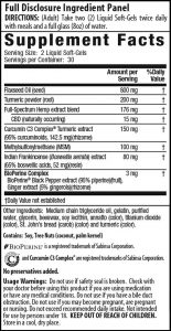 Irwin Naturals CBD Turmeric -Ingredients