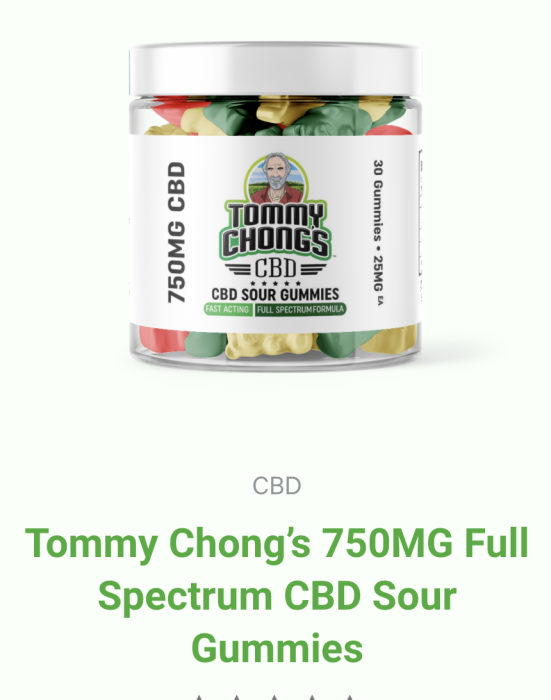 Tommy Chong's CBD Full Spectrum Gummies bottle